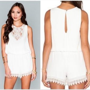 Show Me Your Mumu Lace Face Romper Ivory Crisp